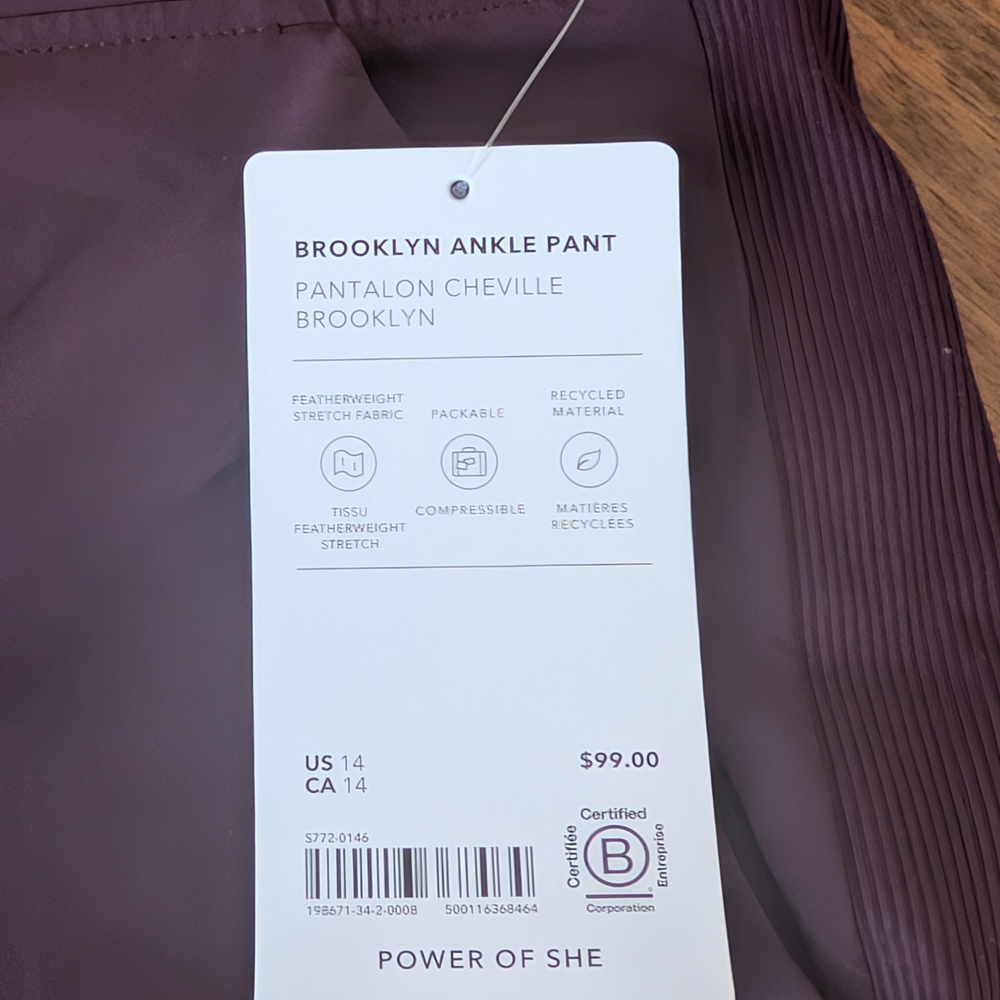 Athleta Brooklyn Mid Rise Ankle Pant In Burgundy - Picture 5 of 7